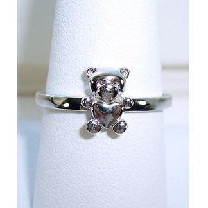 925 STERLING SILVER Adorable Dainty Teddy Bear Ring